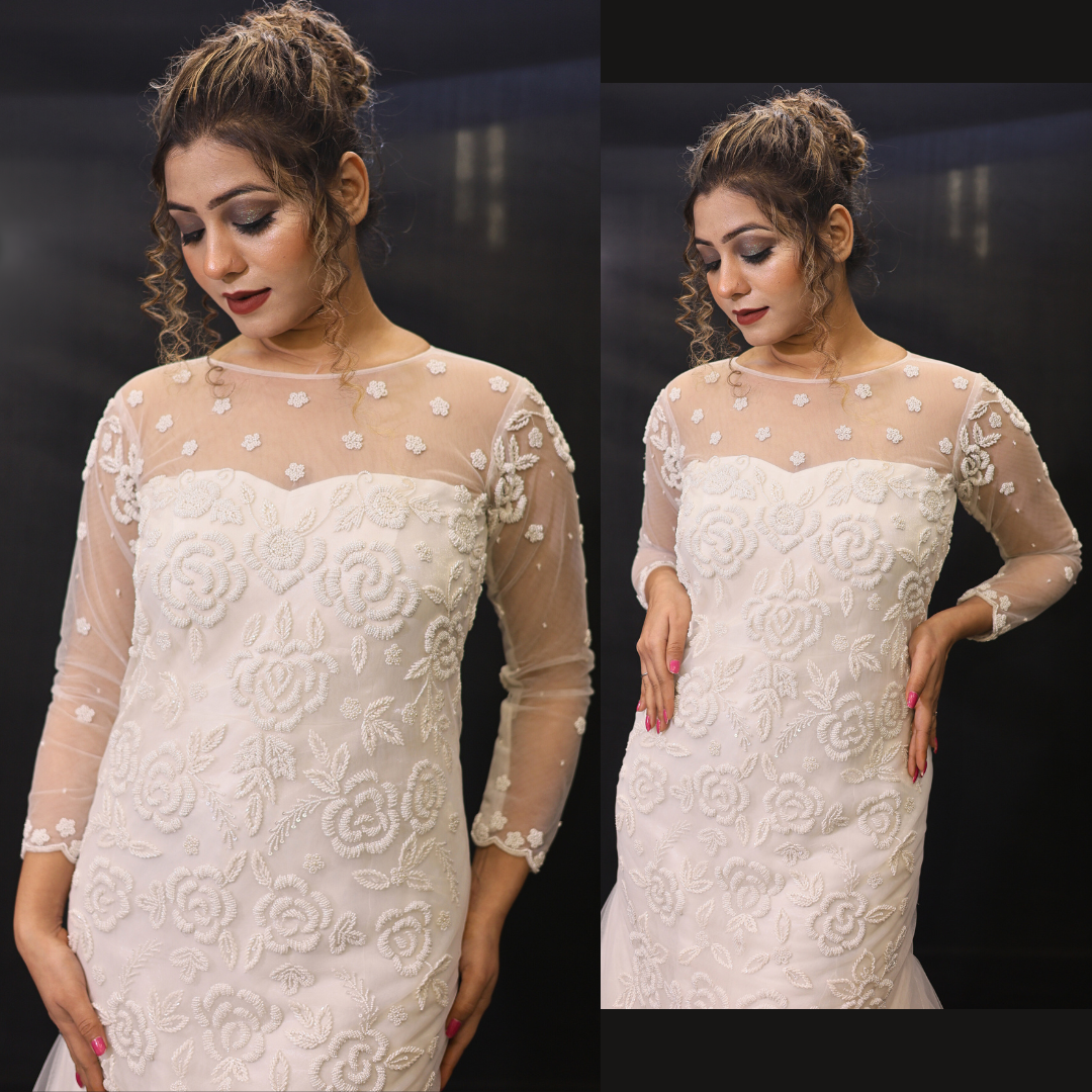 White Christain_wedding_Mermaid_Gown in Nagaland