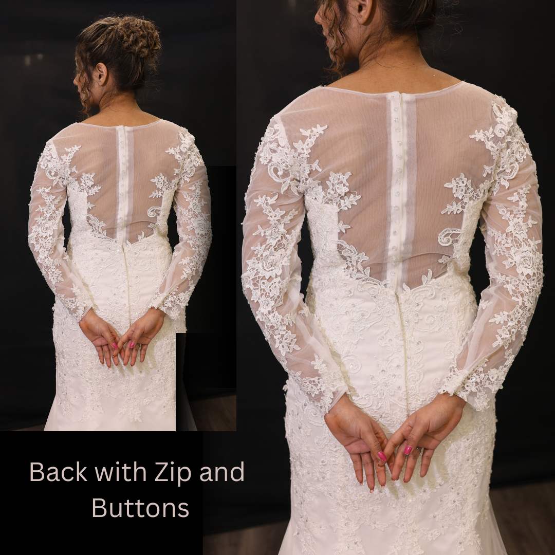 White Roman mermaid bridal gown in Nagaland