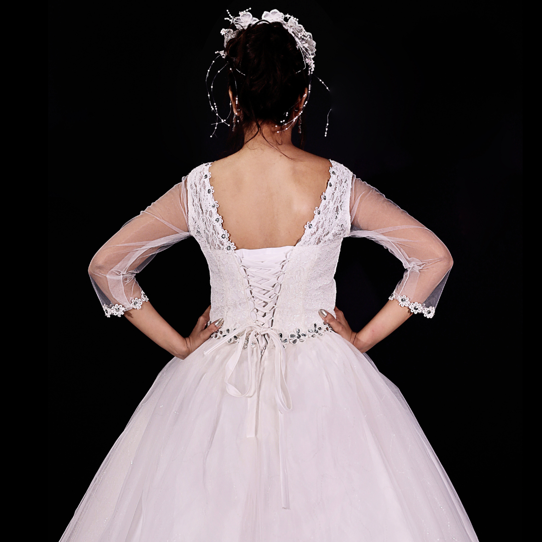 White wedding dress for Christain bridal in Hyderabad