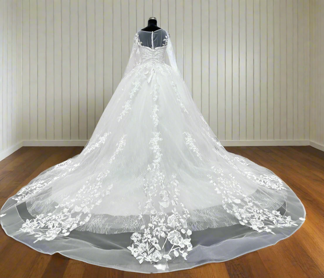 wedding train gowns in india white color