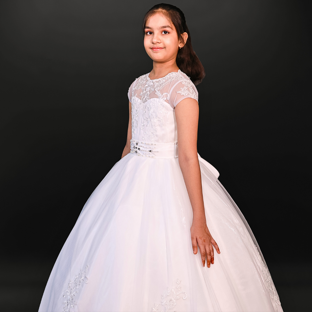 GownLink First Holy Communion White Dress HLCKID