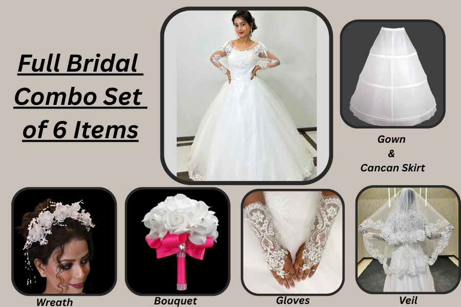 GownLink's Graceful Elegance Divine Bridal Combo Set of Five for Christian & Catholic Weddings Combo-X01
