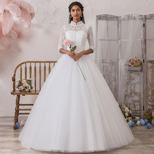 GownLink Bridal white Ball Gown for Christian & Catholic Weddings GLFU257