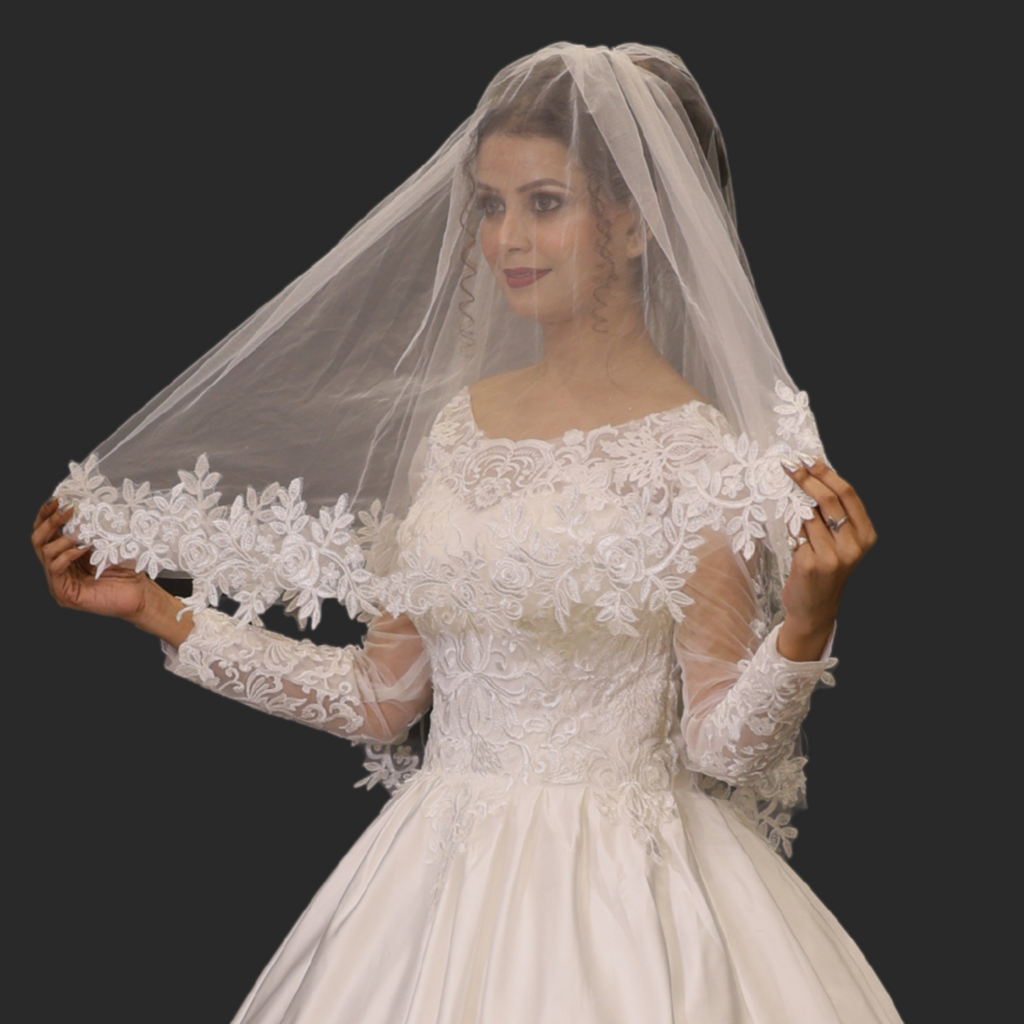 GownLink Bridal Short and Long Veil with Comb for Christian & Catholic Wedding GLVHM-3