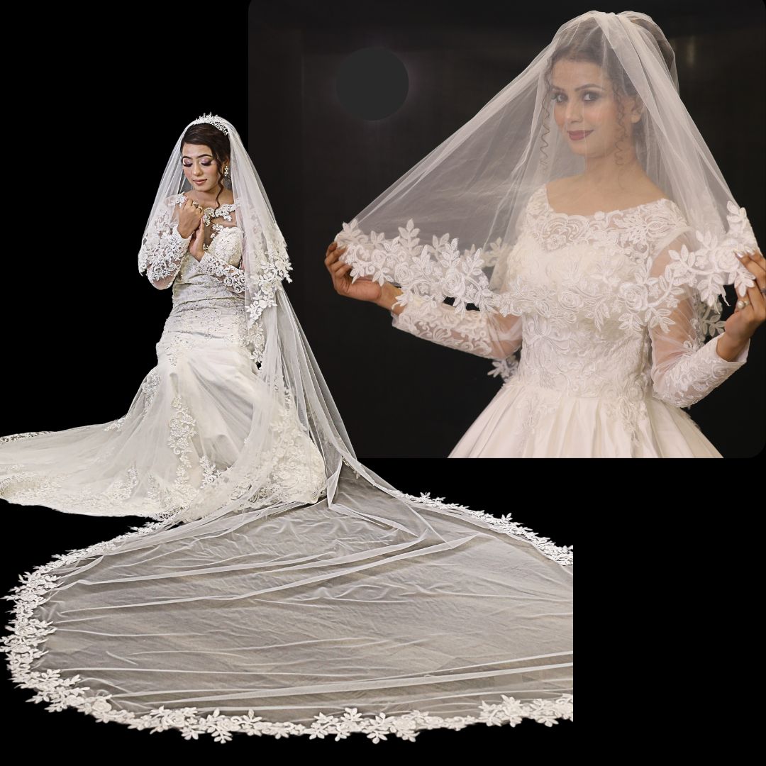 GownLink Cathedral Bridal Long Veil for Christian and Catholic Weddings GLV13