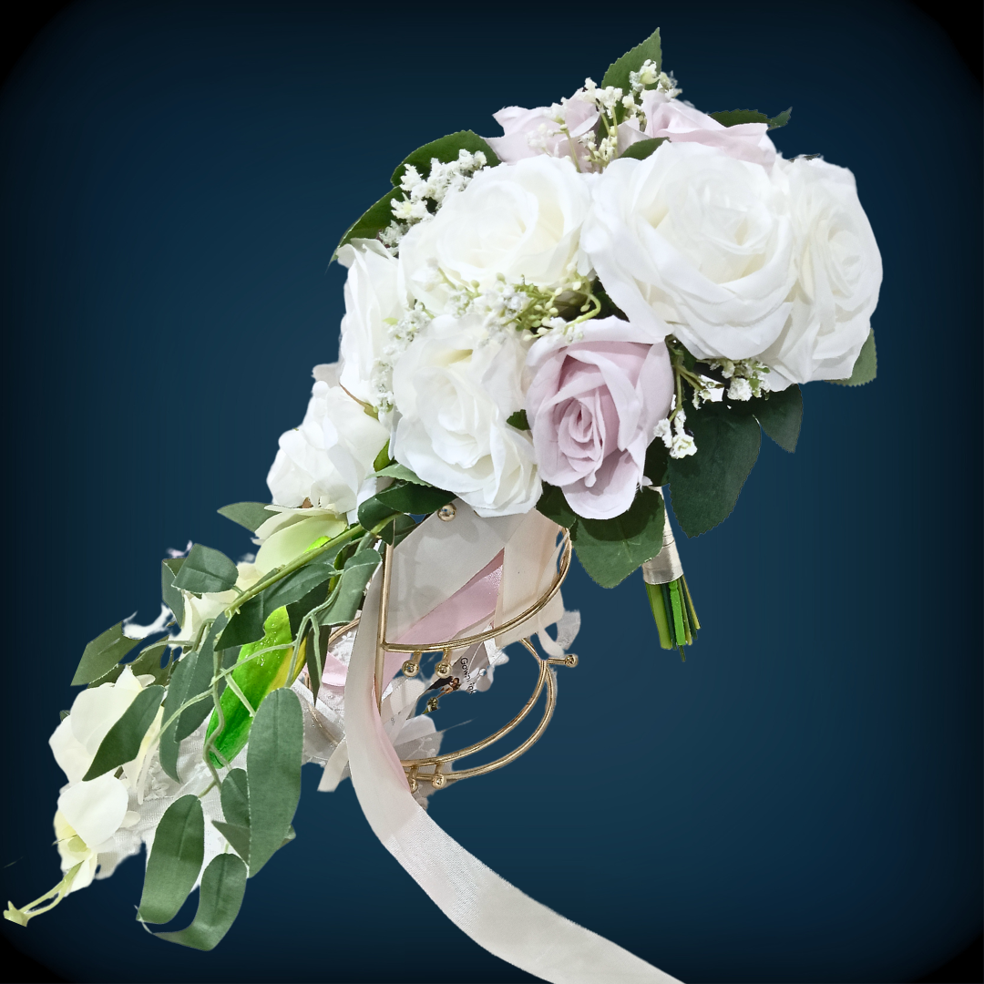 GownLink White Bridal Bouquet for Christian Weddings B133