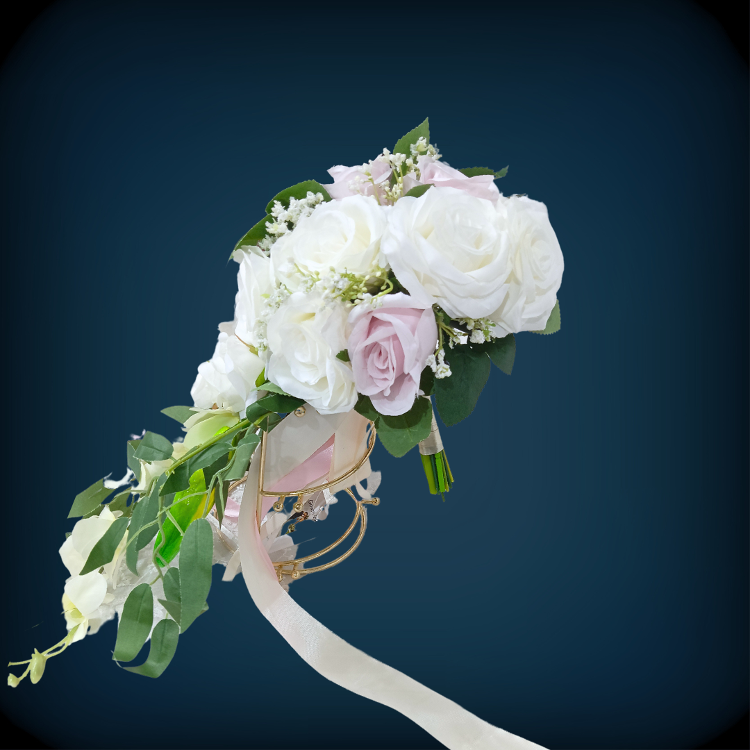 GownLink White Bridal Bouquet for Christian Weddings B133