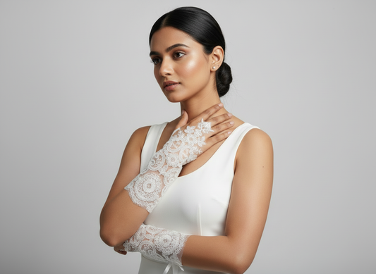 GownLink white Bridal Gloves for Wedding G-126