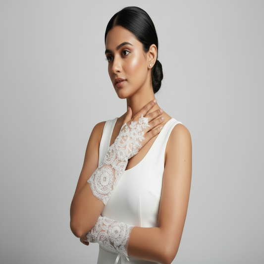 GownLink white Bridal Gloves for Wedding G-126