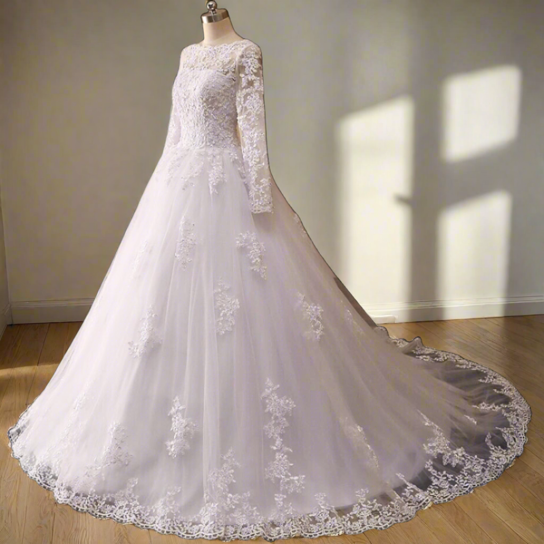 White train gown/dress with a dress with a train in Punjab