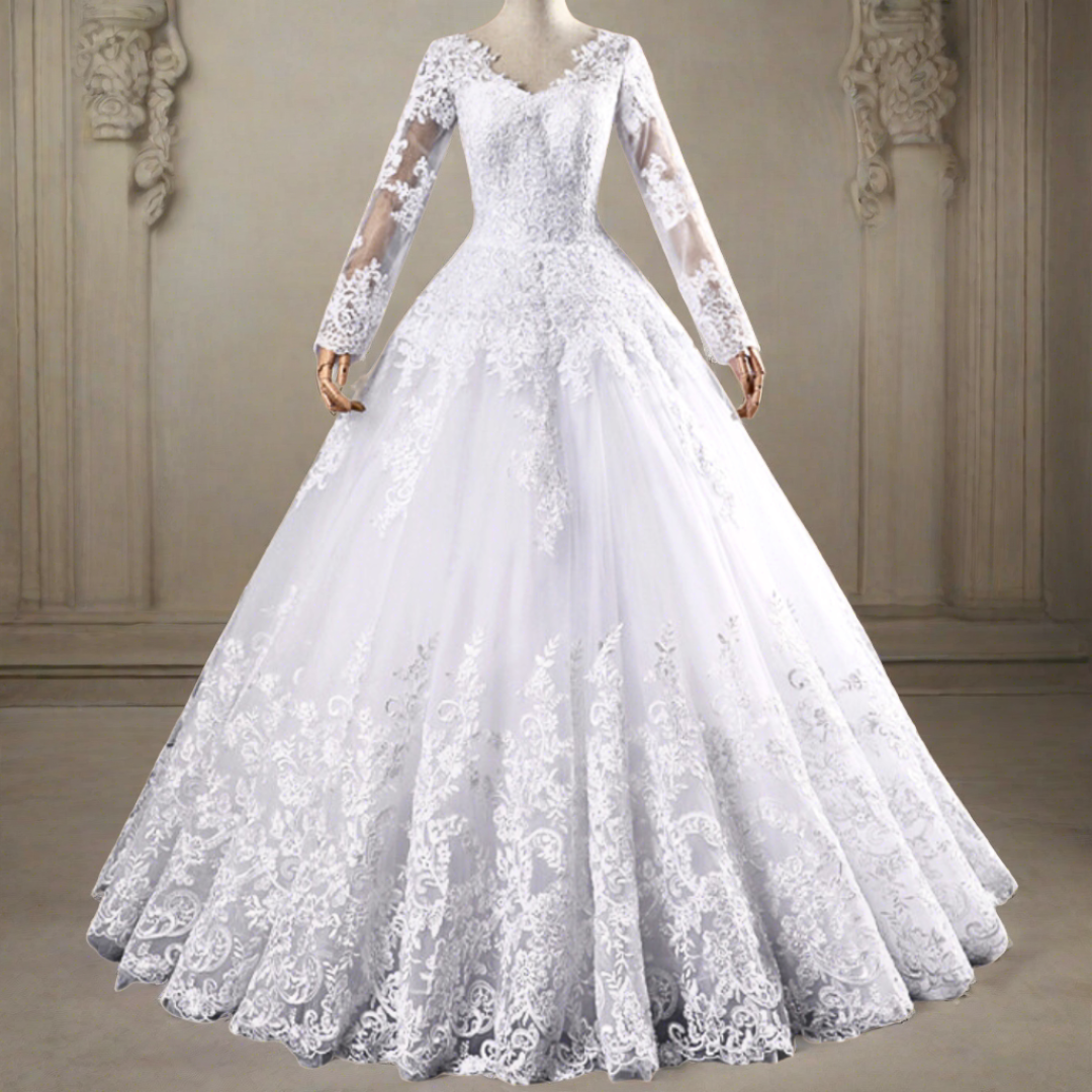 GownLink White Church Wedding Gown Christian Catholic Bride GLWDH30B