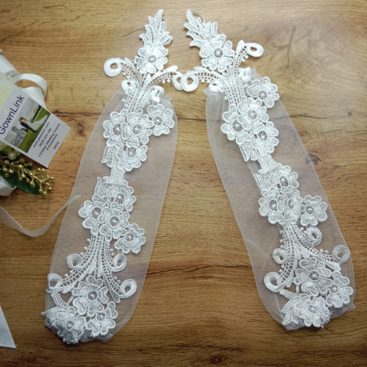Back view of Bridal Gloves showing full length — GownLink G13