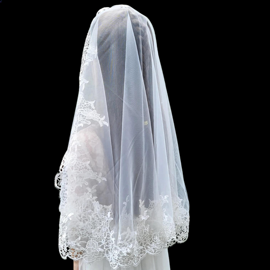 Back view of Bridal Veil showing full length and drape — GownLink GLHLCV3