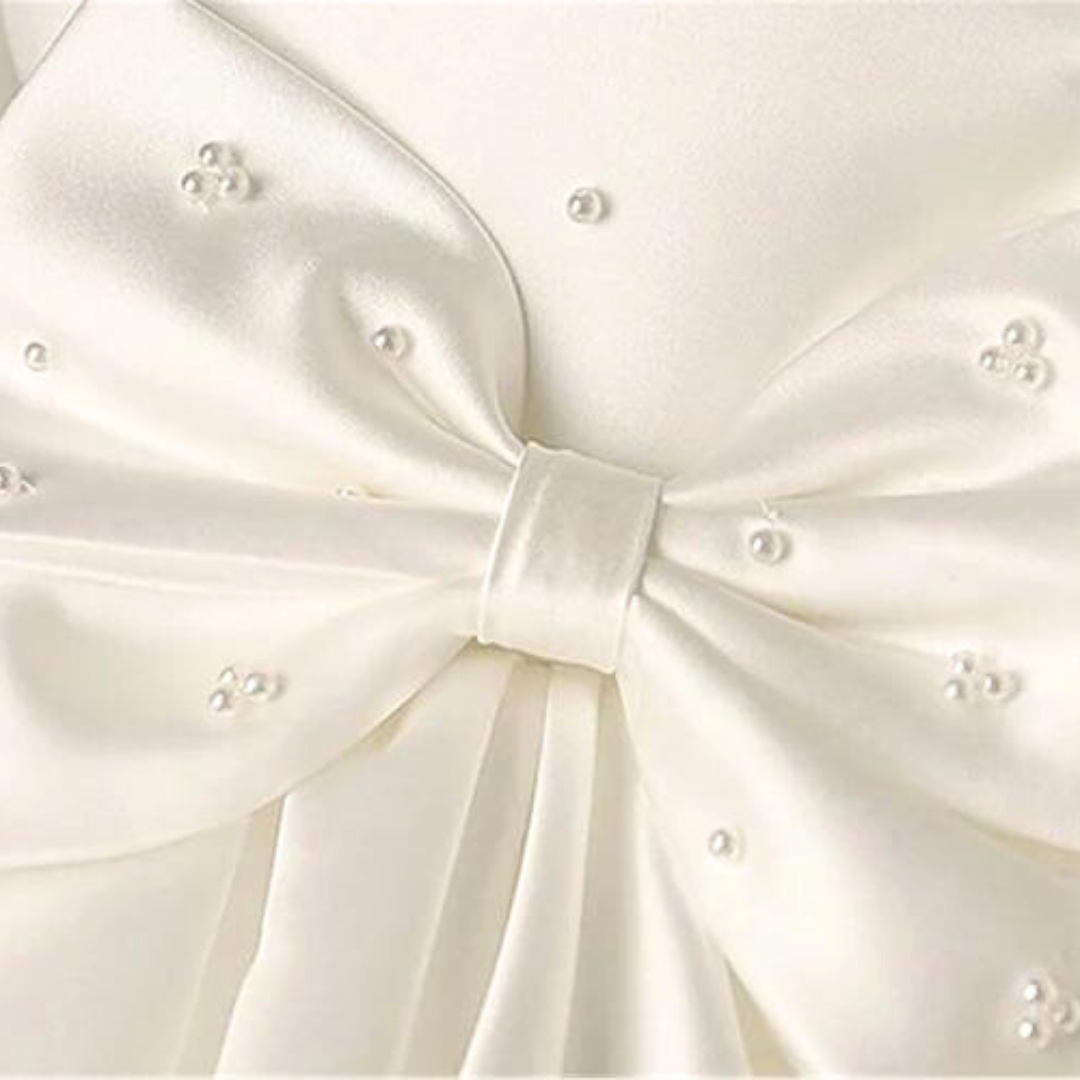 Detail of sleeves on First Communion Dress — GownLink GLBP7