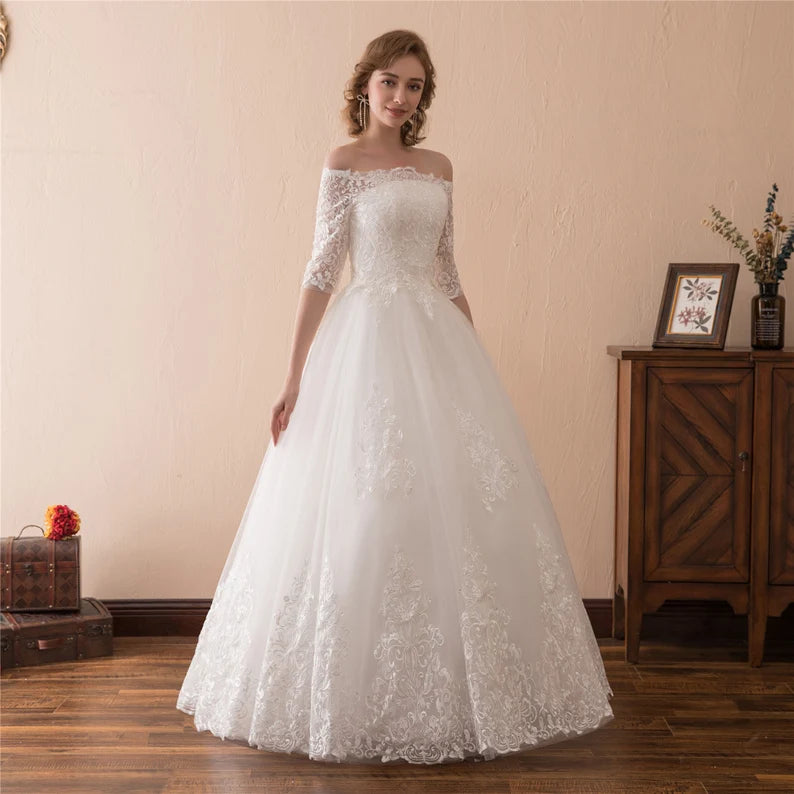 Courthouse Wedding Dress, Classic Elegant Reception Bridal Madgaon