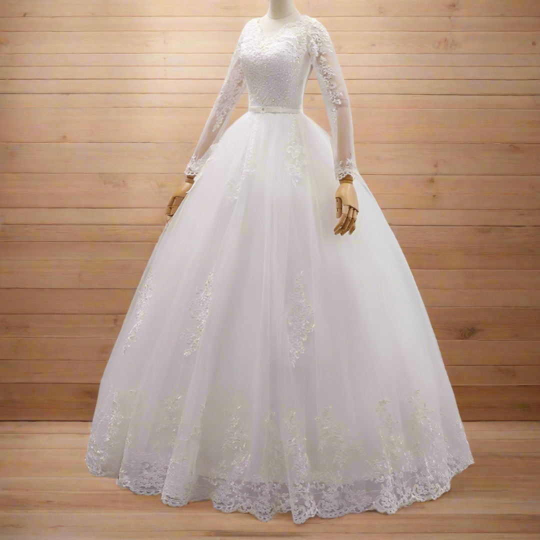 White ball gown Jhasi