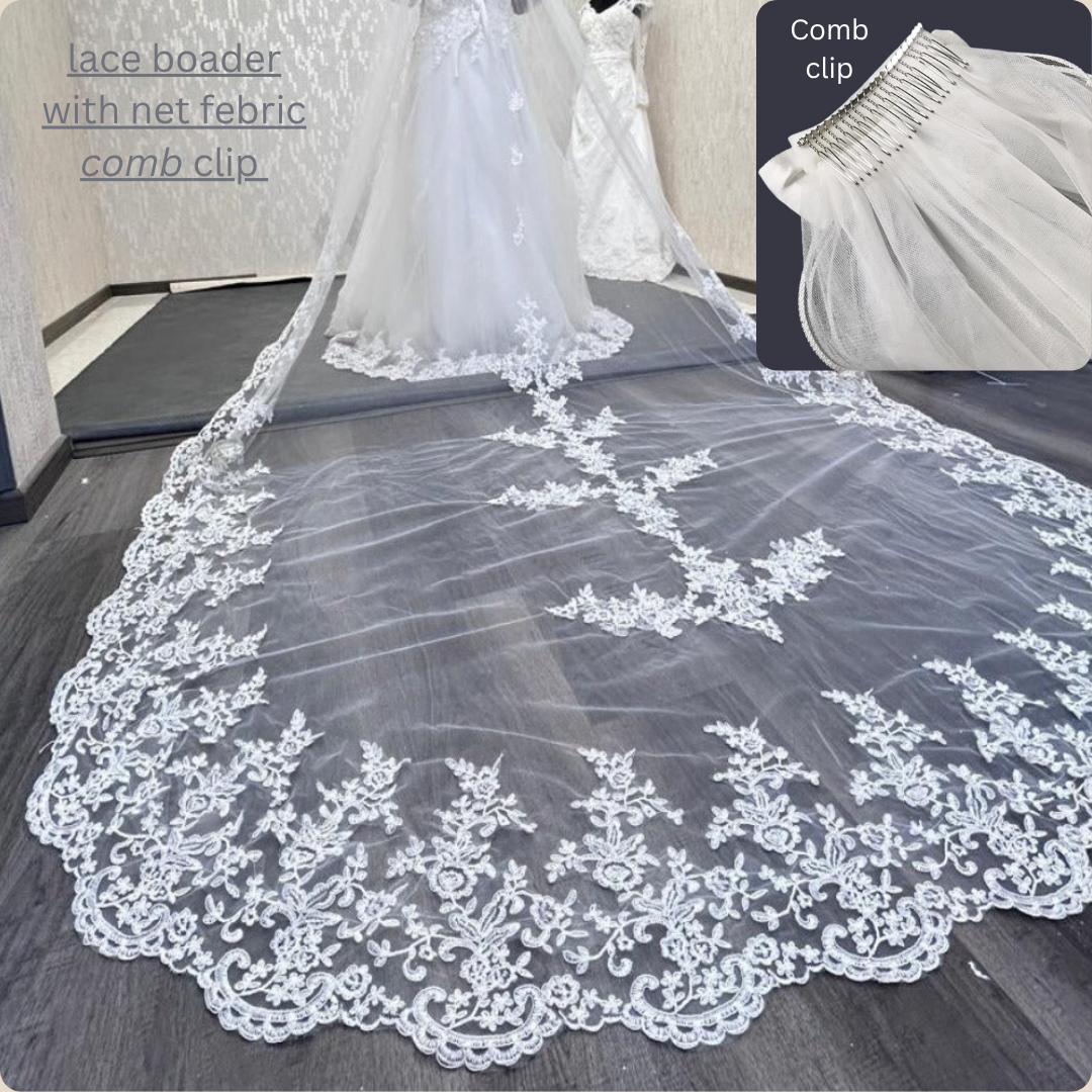 GownLink's 4 Meters Long Bridal Veil Cathedral Christian & Catholic Wedding GLVHML007