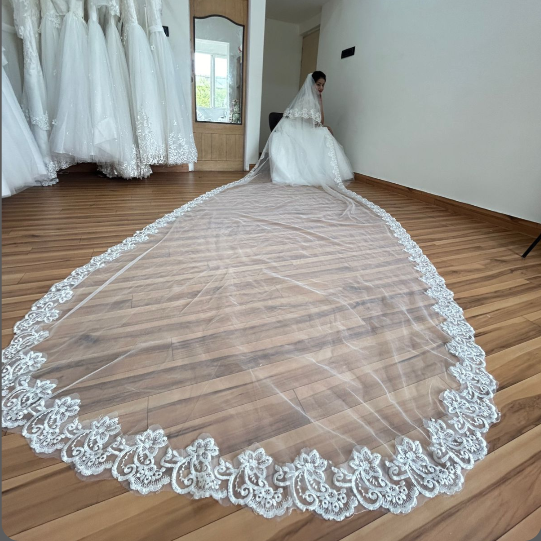 GownLink Bridal Short 1.5mtr Veil With Comb for Christian & Catholic Wedding GLV09S