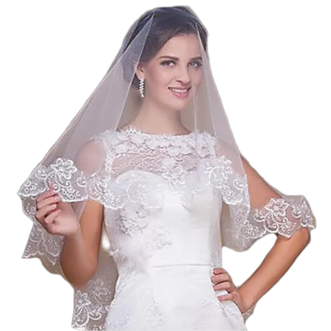 GownLink Bridal Short 1.5mtr Veil With Comb for Christian & Catholic Wedding GLV09S