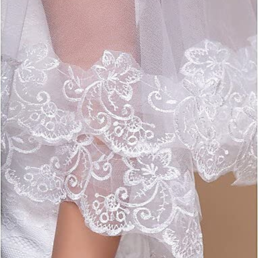 GownLink Bridal Short 1.5mtr Veil With Comb for Christian & Catholic Wedding GLV09S