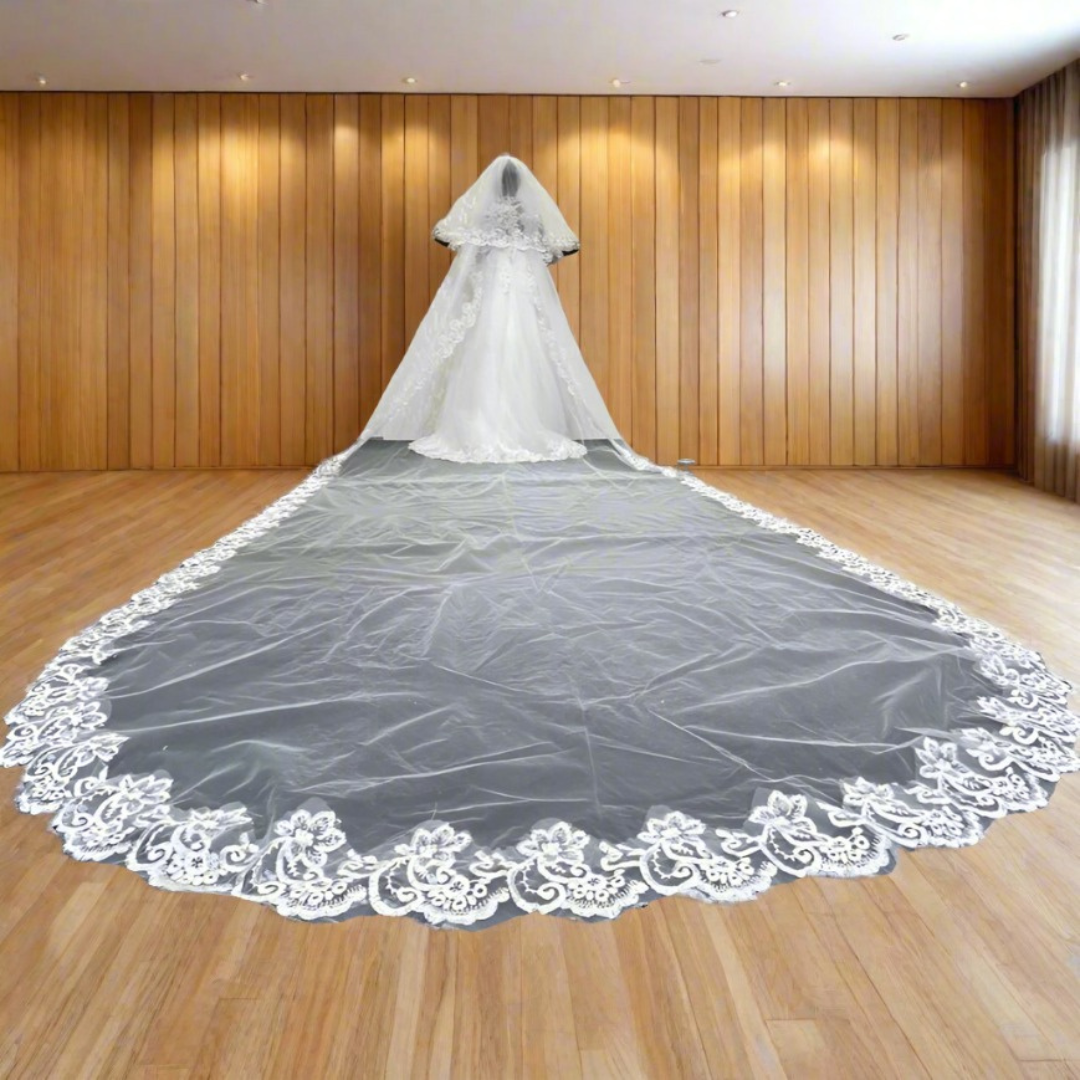 GownLink Bridal Short 1.5mtr Veil With Comb for Christian & Catholic Wedding GLV09S