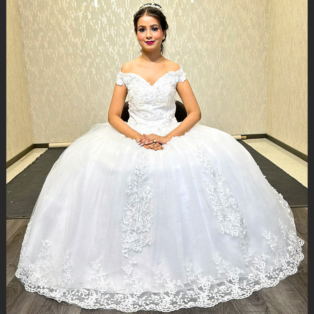 Traditional Christian bridal gown in Unnao