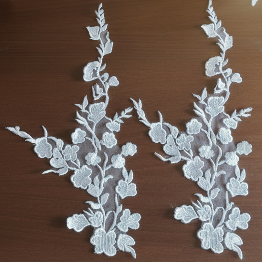 Bridal lace applique patch