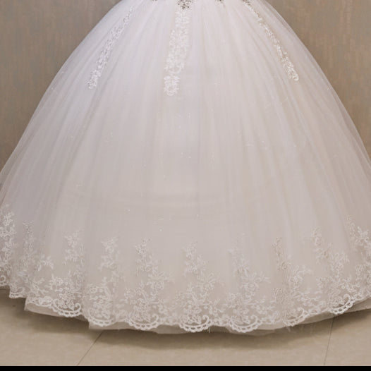 Church setting view of White Ball Gown — GownLink GLGF042