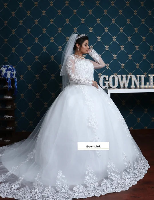 GownLink Christian & Catholic Wedding trail gown GLGT042