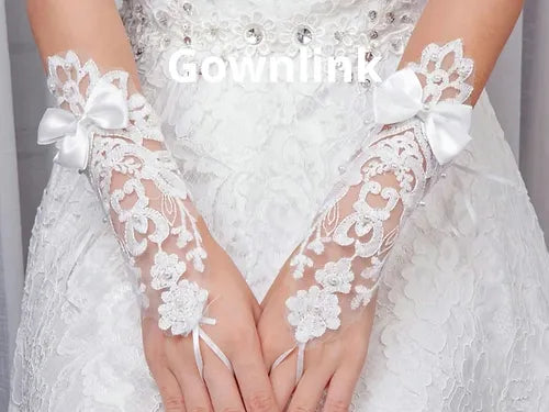 White Fingerless Gloves for Women