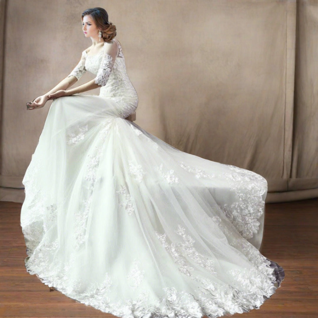 Graceful mermaid-style Christian bridal dress
