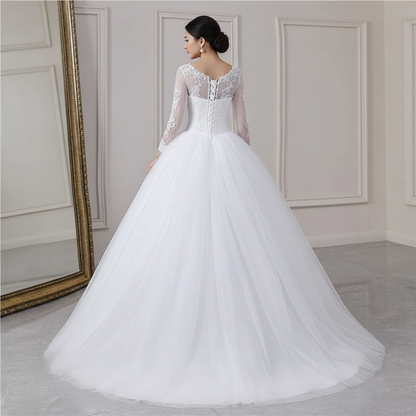 GownLink ,s Designer Bridal Ball Gown White Christian Wedding Dress with Pearl-GLGF042B