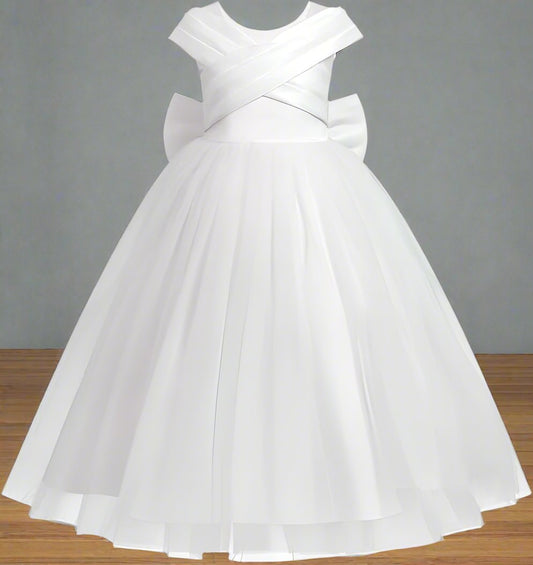 GownLink First Holy Communion Bow Dress for Girls