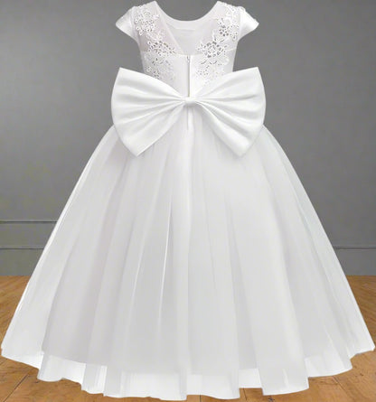 GownLink First Holy Communion Bow Dress for Girls