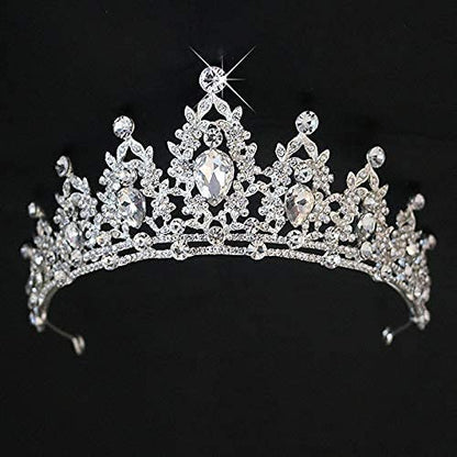 Close-up of pearl and crystal detail on Bridal Crown — GownLink CROWN