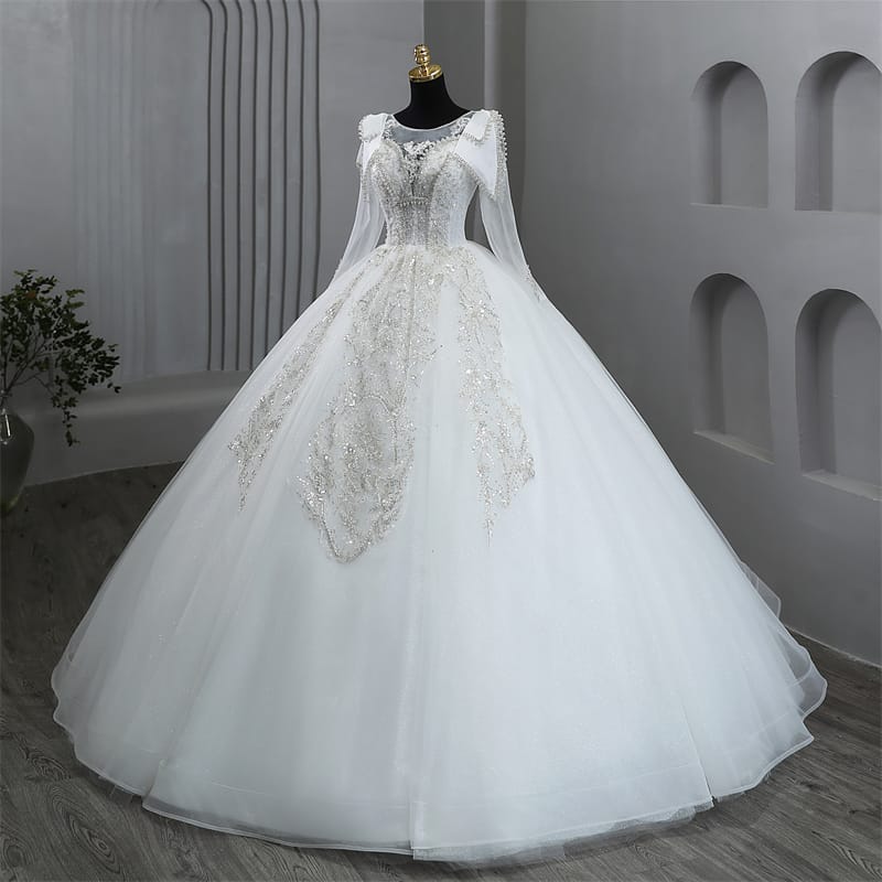 Modest white wedding gown Panna