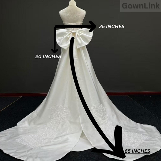 GownLink,s Elegant Detachable Train for Wedding Dress with Bow GLB-TD39