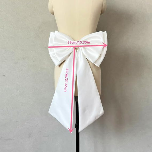 GownLink,s Detachable Satin Bow for Wedding Dress Bowknot with Irregular