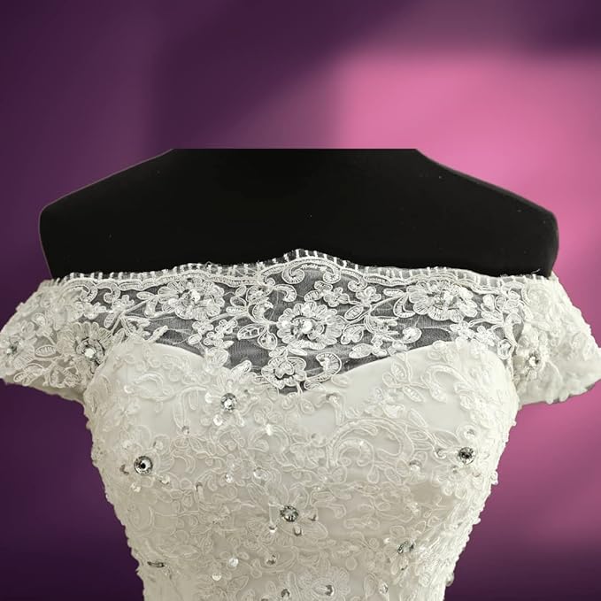 GownLink Elegant White Mermaid Wedding Dress with Royal Train for Christian Bride GLGT027