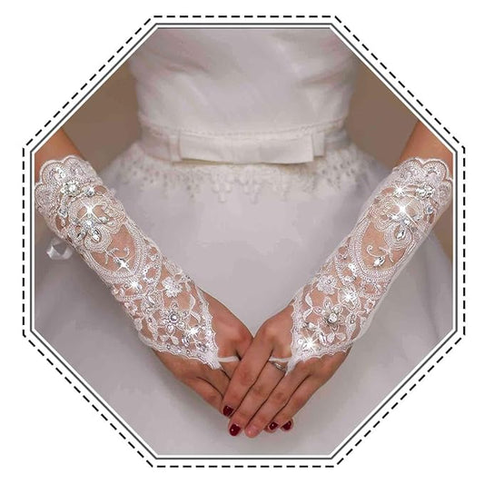 GownLink's Heavenly Grace Classy Bridal Gloves for Christian & Catholic Wedding G24