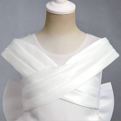 GownLink First Holy Communion Bow Dress for Girls
