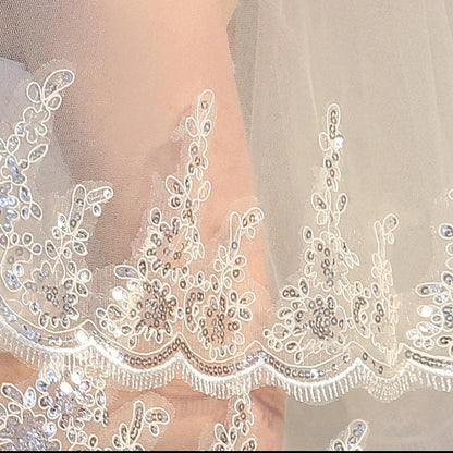 Front view of Bridal Crown on model — GownLink CROWN