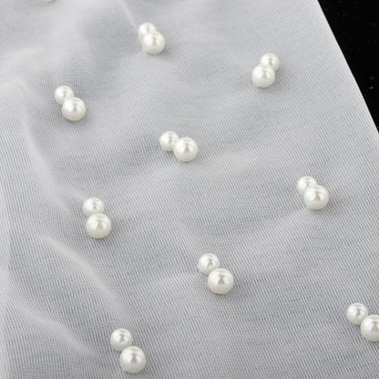 GownLink Lace Gloves Wedding Gloves for Bride Elbow Length Bridal Pearls Gloves Tulle Women G-97p