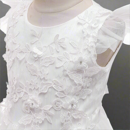 “GownLink ,s Pearl White Satin Elegance Baby Gown GLHC-SPD