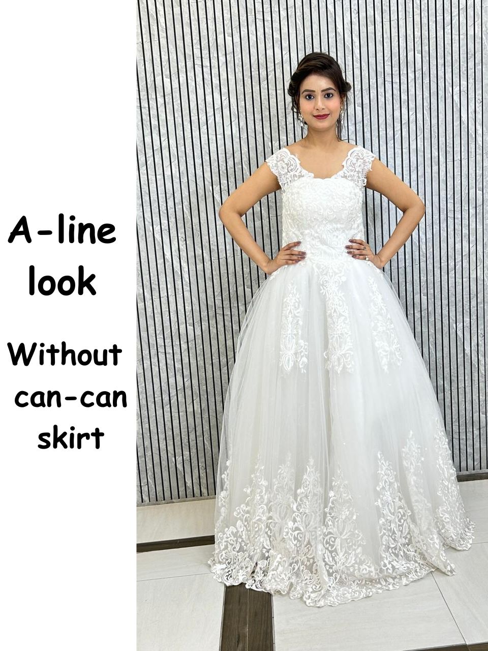 GownLink's Adorable White Wedding Princess Gown GLVLQD09B