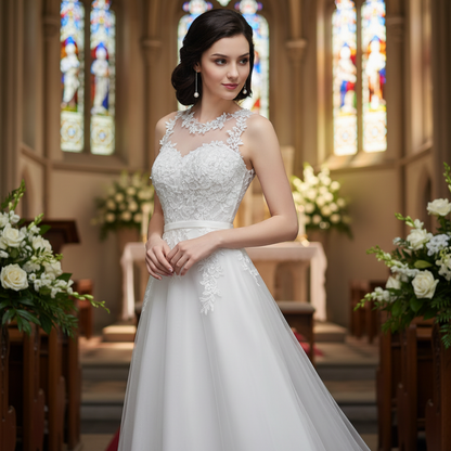 a line gown