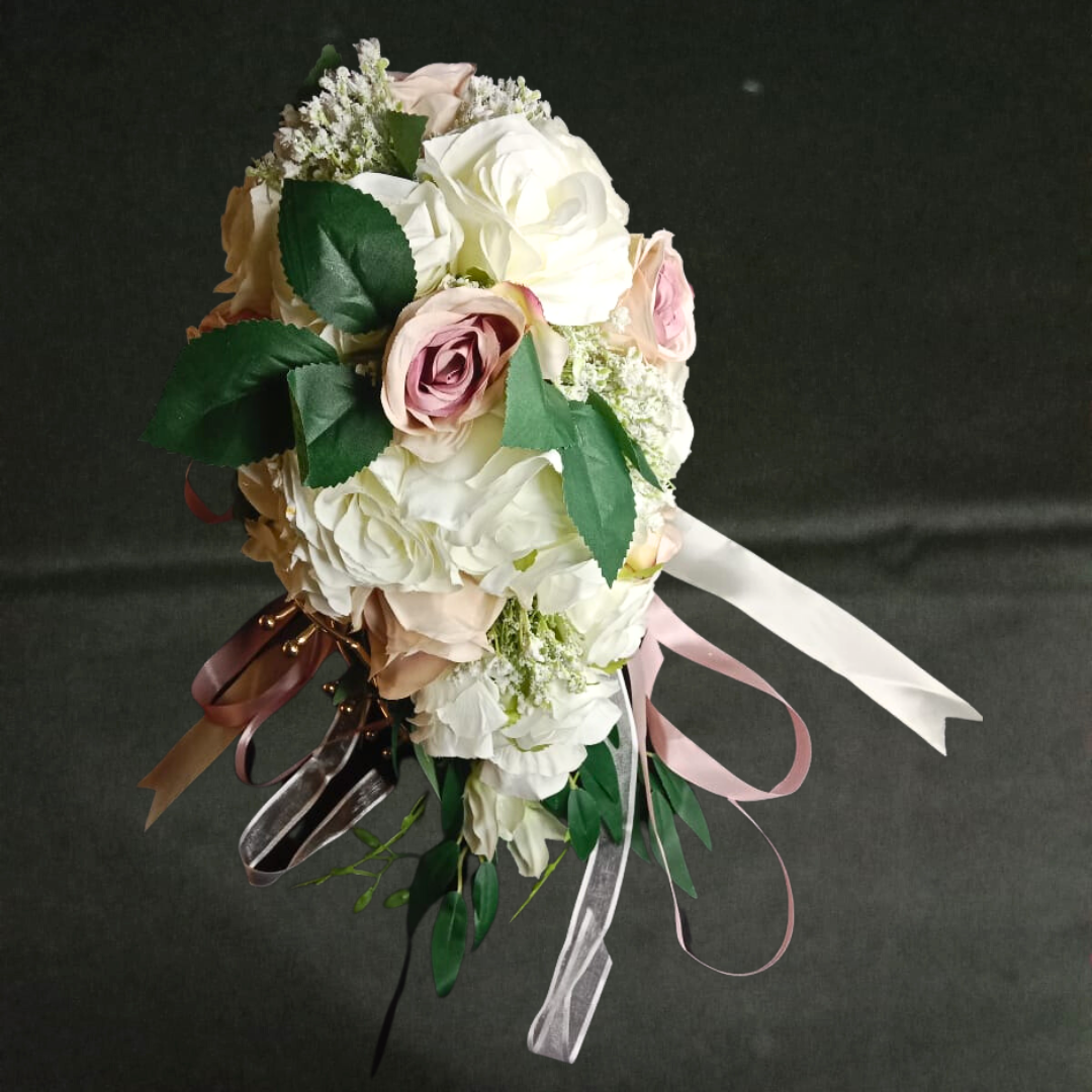 White Greenery Bridesmaids Bouquet Devipur