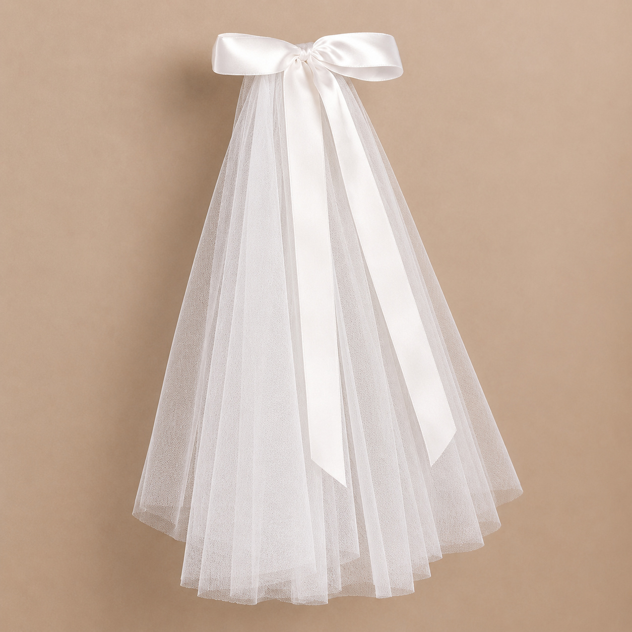 Side view of Cathedral Bridal Veil with comb attachment visible — GownLink GLVHM14