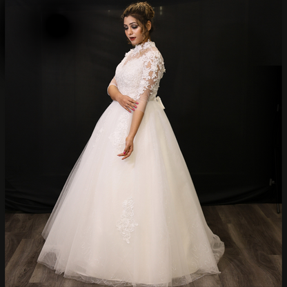 long sleeve white Christain wedding Gown in Guwahati

