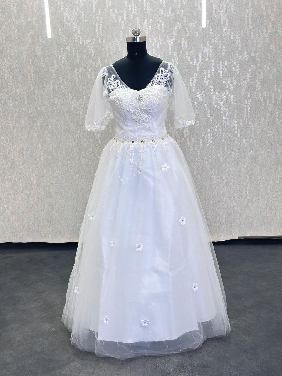 Elegant wedding gown for Christian brides Kottayam India 